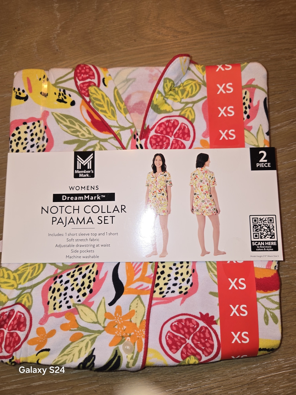 Member's Mark DreamMark Women's Notch Collar Pajama Set - Pink Floral (XS) New